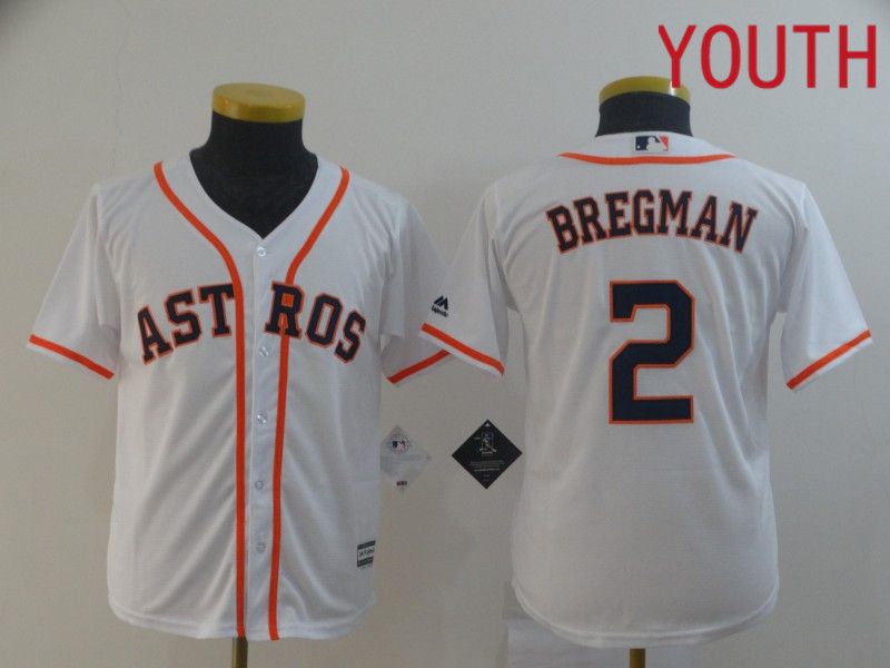 Youth Houston Astros #2 Bregman White MLB Jerseys
